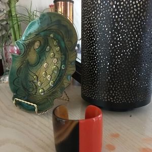 Orange and Tortoise Acrylic Cuff